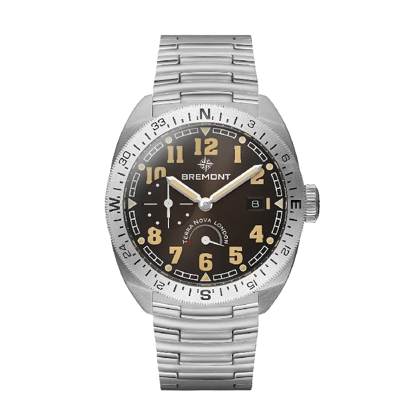 Men's Military Watches with Sculpture Gardens-Terra Nova 40.5 Turning Bezel Power Reserve
