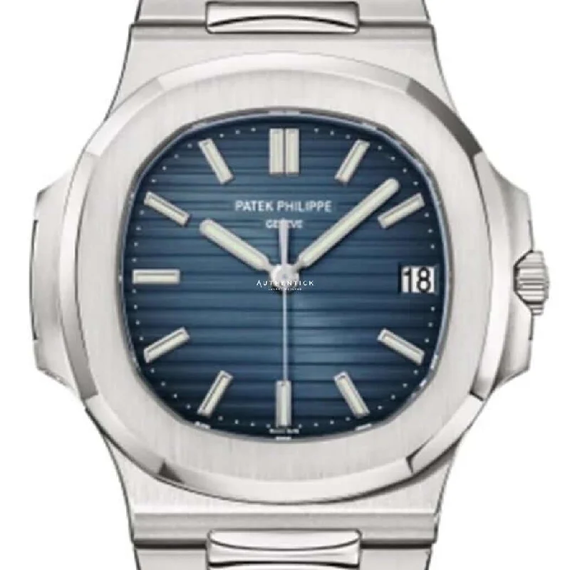 Men's Patek Philippe Watches with Heart Rate Monitoring-PATEK PHILIPPE NAUTILUS STAINLESS STEEL BLUE DIAL 5711/1A-010