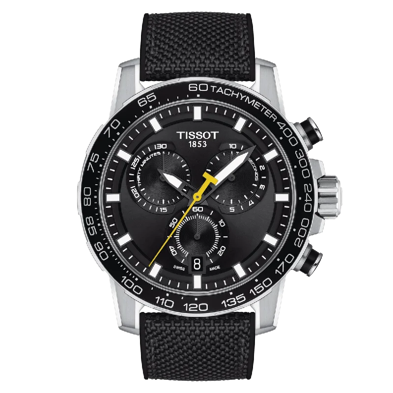Women's Heritage Watches with Laser Engraving-Tissot T-Sport Black Dial Men 45.5mm