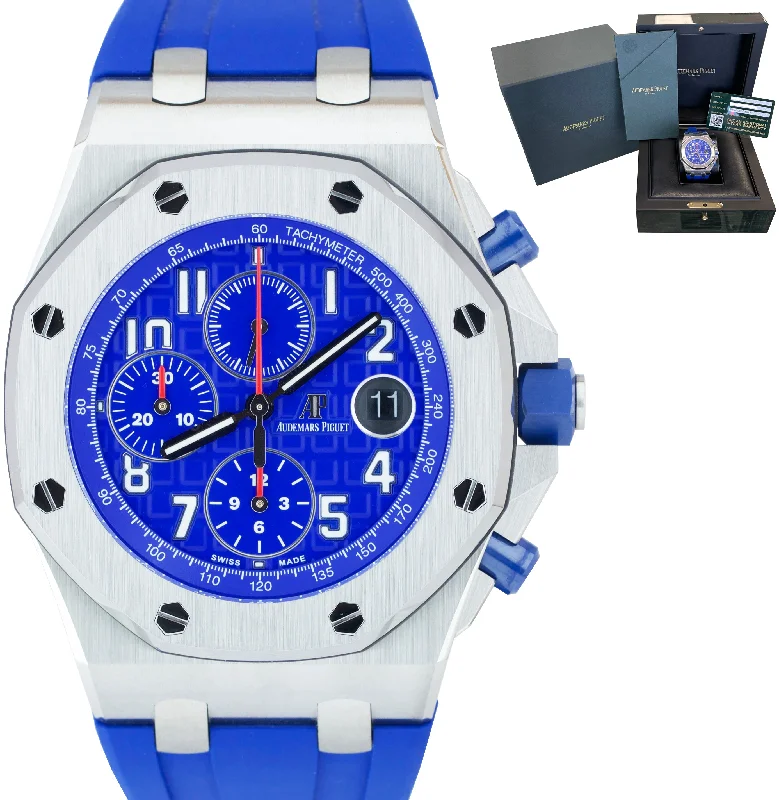 Audemars Piguet Minimalist Style Watches for Women-2020 NEW Audemars Piguet Royal Oak Offshore Diver WHITE BLUE DIAL 15710ST Watch