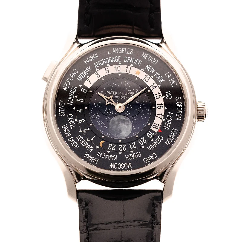 Men's Patek Philippe Watches for Special Occasions-Patek Philippe White Gold World Time 175th Anniversary Ref. 5575