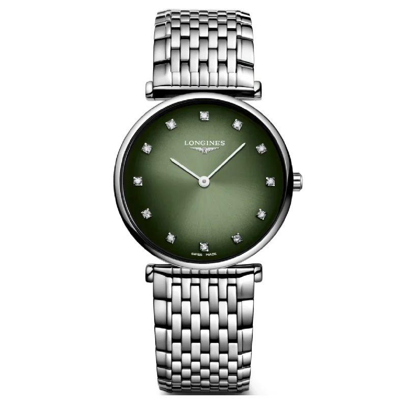 Women's Pilot Watches with Compass Calibration-Longines Flagship Heritage Green Dial Women 29mm