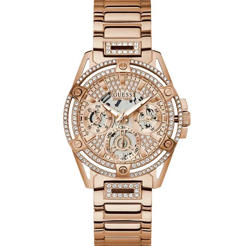 Women's Pilot Watches for Orienteering-Guess Queen Rose Gold Dial Women 40mm GW0464L3