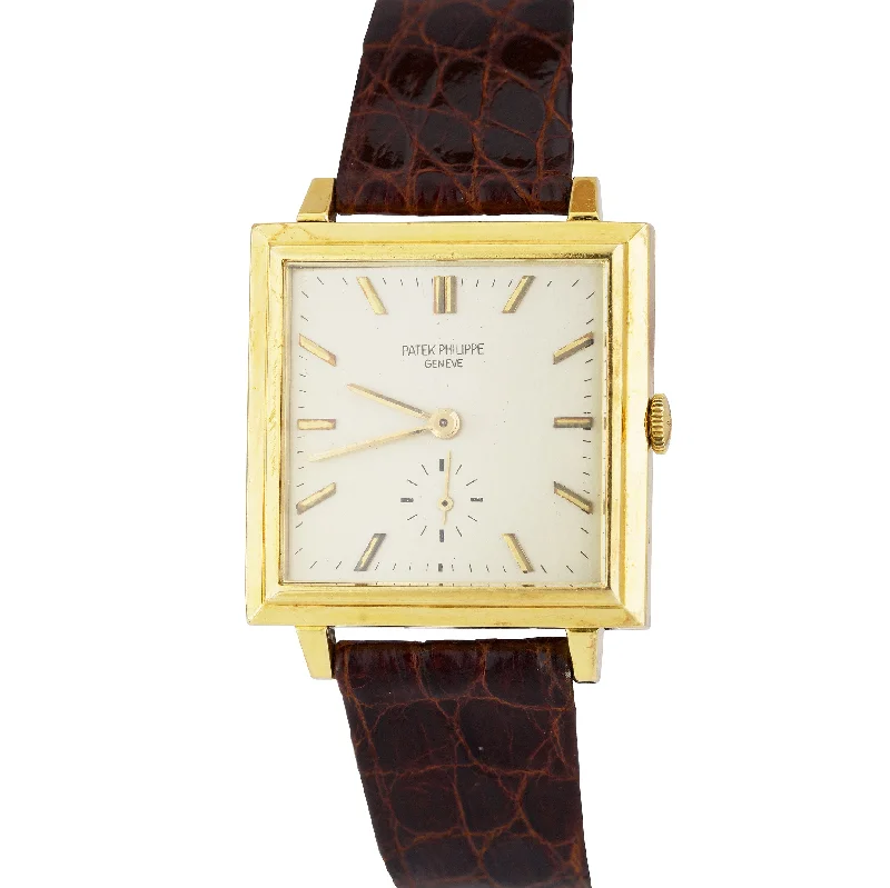 Patek Philippe Winter Watches for Women-RARE 1966 Patek Philippe Gondolo Yellow Gold 30mm Square Automatic Watch 3485