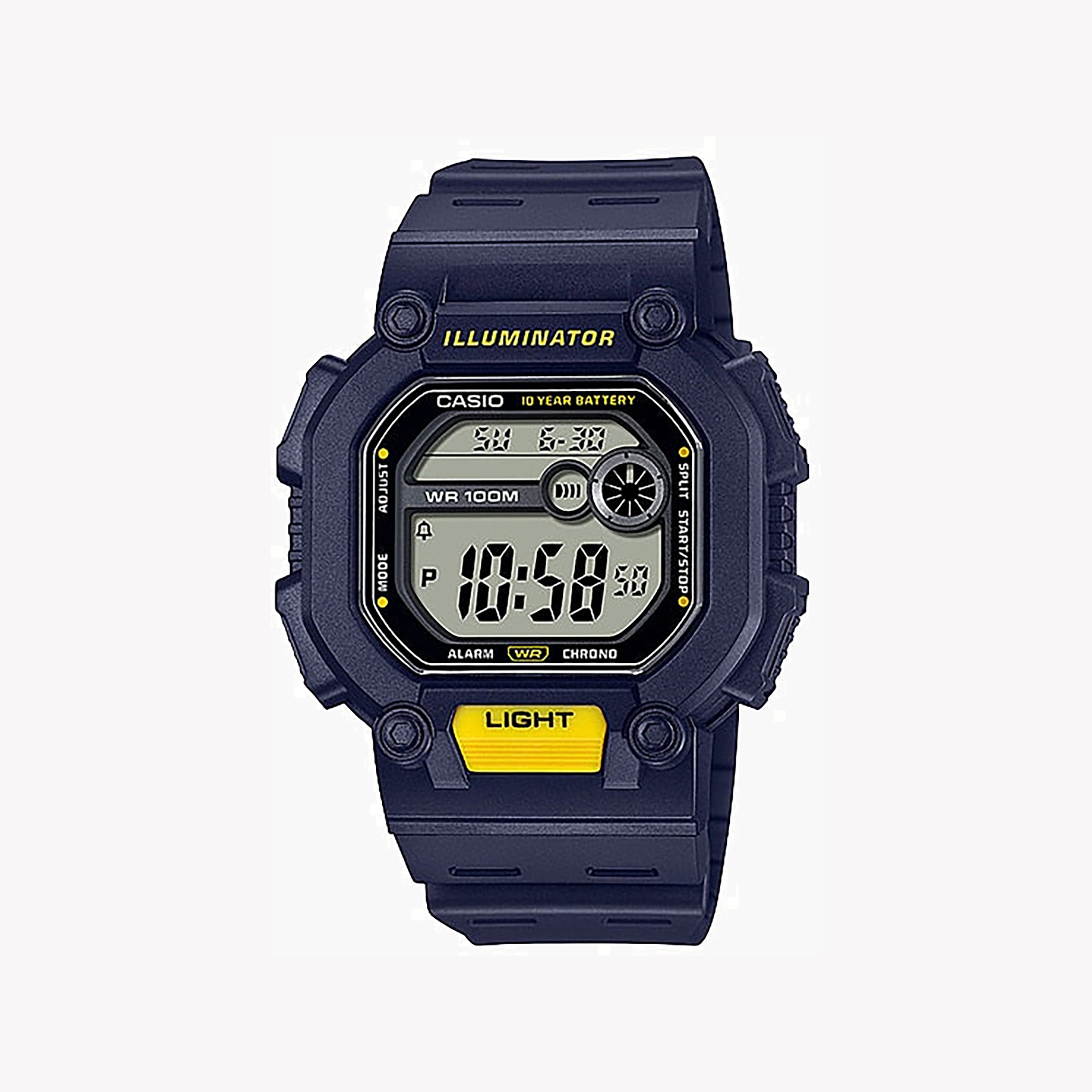 Men's Digital Watches with Personalized Engraving-Casio Unisex Black Resin Watch, Digital Dial | W-737H-2AVDF