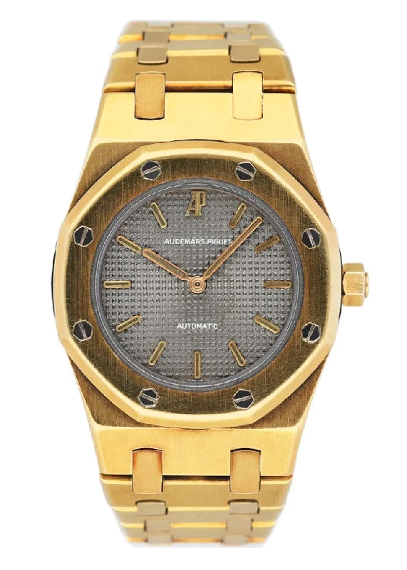 Men's Audemars Piguet Summer Style Watches-Audemars Piguet Royal Oak Gray Dial 18K Yellow Gold Ladies Watch