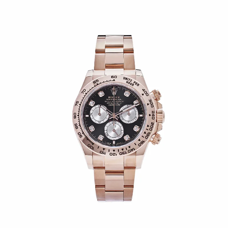 Rolex Sky-Dweller annual calendar complications explained -Rolex Daytona 126505 Rose Gold Black Diamond Dial (2023)