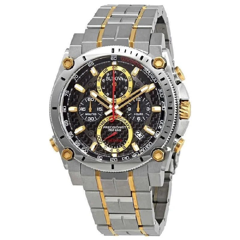Men's Chronograph Watches for Customization-Bulova Men's 98B228 Precisionist Chronograph Two-Tone Stainless Steel Watch