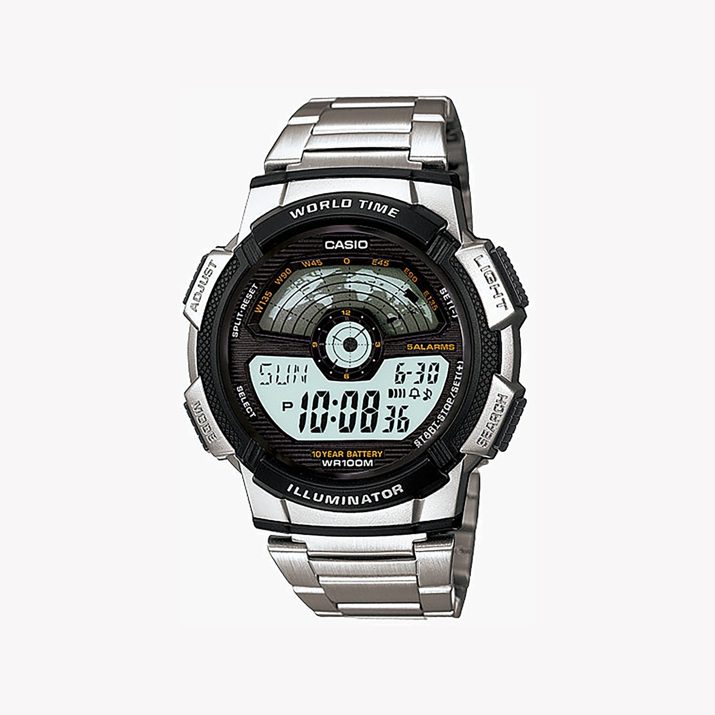 Men's Digital Watches for Temperature Monitoring-CASIO AE-1100WD-1AVDF ADVENTURE READY - SPORTY SILVER DIGITAL TIMEPIECE for Men
