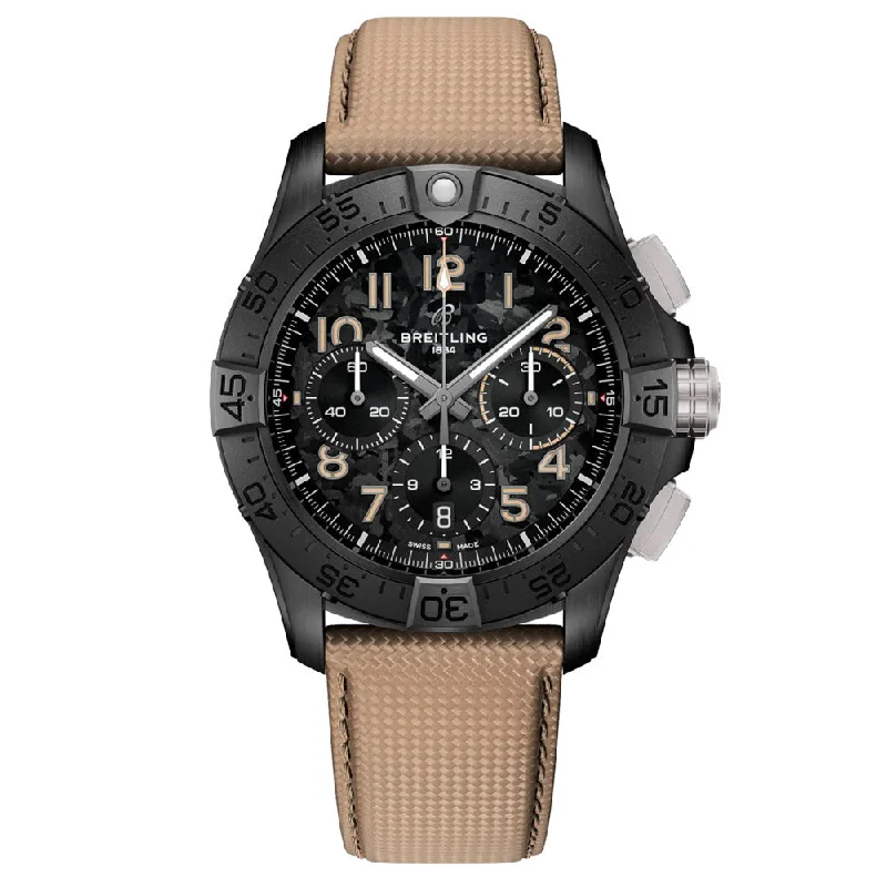 Women's Chronograph Watches for Radio Communication-Breitling Avenger B01 Chronograph Night Mission 42mm Black Dial Ceramic Automatic Gents Watch SB0146101B1X1