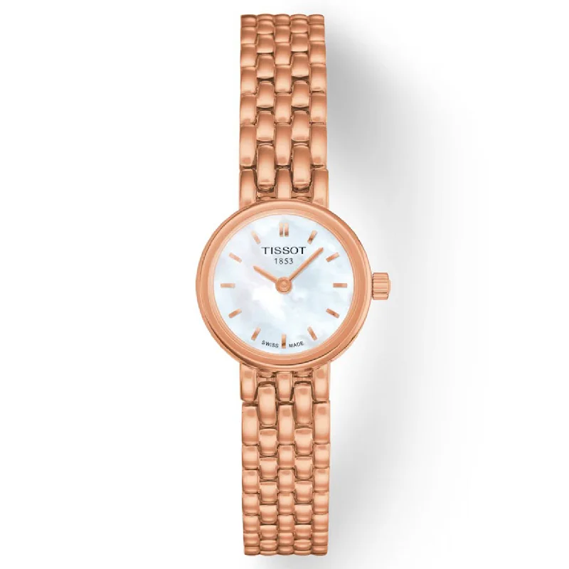 Women's Heritage Watches for Emergency Signaling-Tissot T-Lady White Mother-Of-Pearl Dial Women 19.5mm