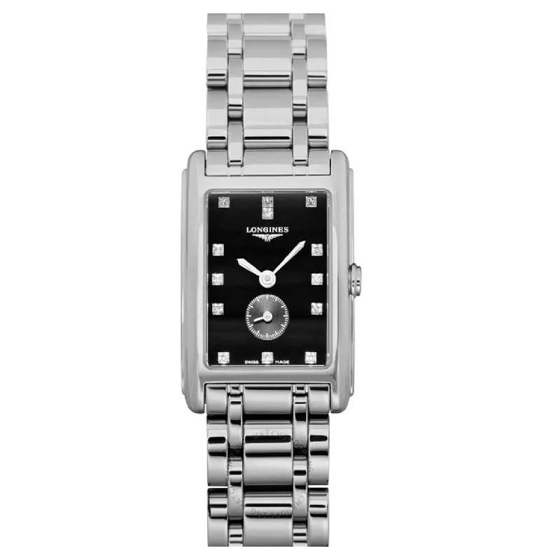 Women's Pilot Watches with Luxury Materials-Longines DolceVita Black Dial Women 20.5mm