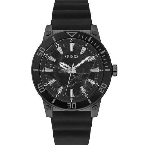 Women's Pilot Watches for Modern Design-Guess Analog Black Dial Men 46mm GW0420G3