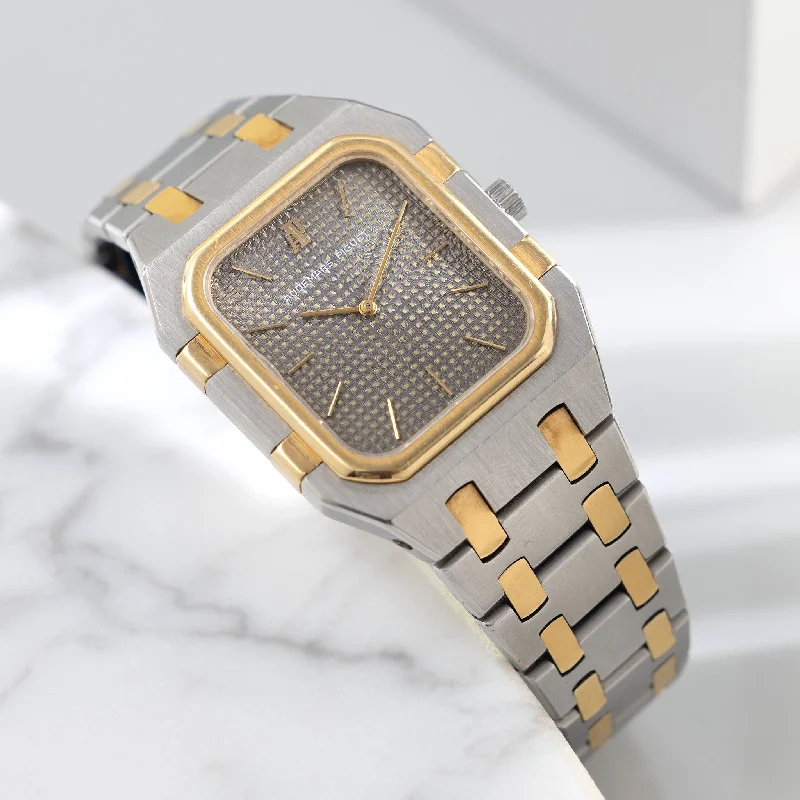 Men's Audemars Piguet Luxury Design Watches-Audemars Piguet Royal Oak Rectangular Grey Petite Tapisserie Dial Ref. 6009SA