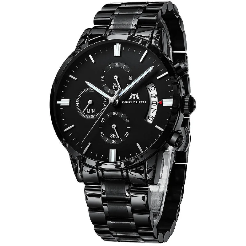 Men's Chronograph Watches for Workouts-0105M | Quartz Men Watch | Stainless Steel Band