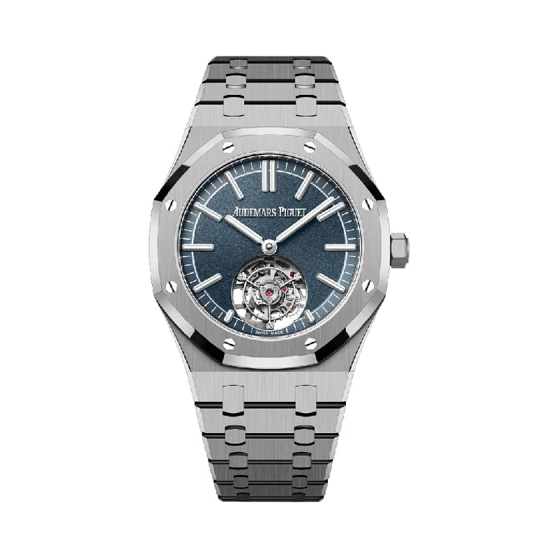 Men's Audemars Piguet Quartz Movement Design Watches-Audemars Piguet Royal Oak Selfwinding Titanium Blue Dial "50th Anniversary" 26730TI.OO.1320TI.01