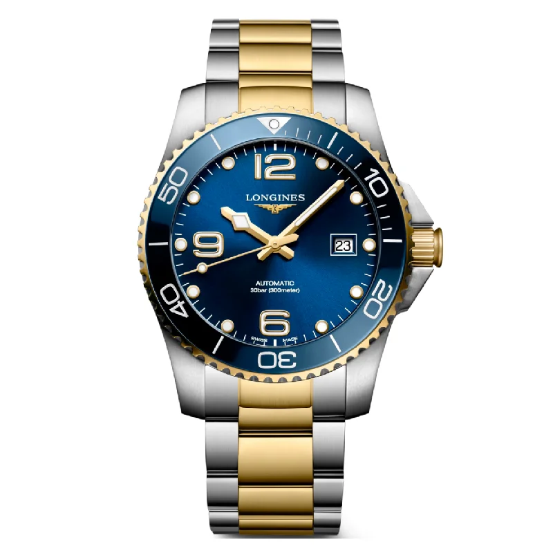 Women's Pilot Watches with Luxury Materials-Longines Hydroconquest Sunray Blue Dial Men 41mm
