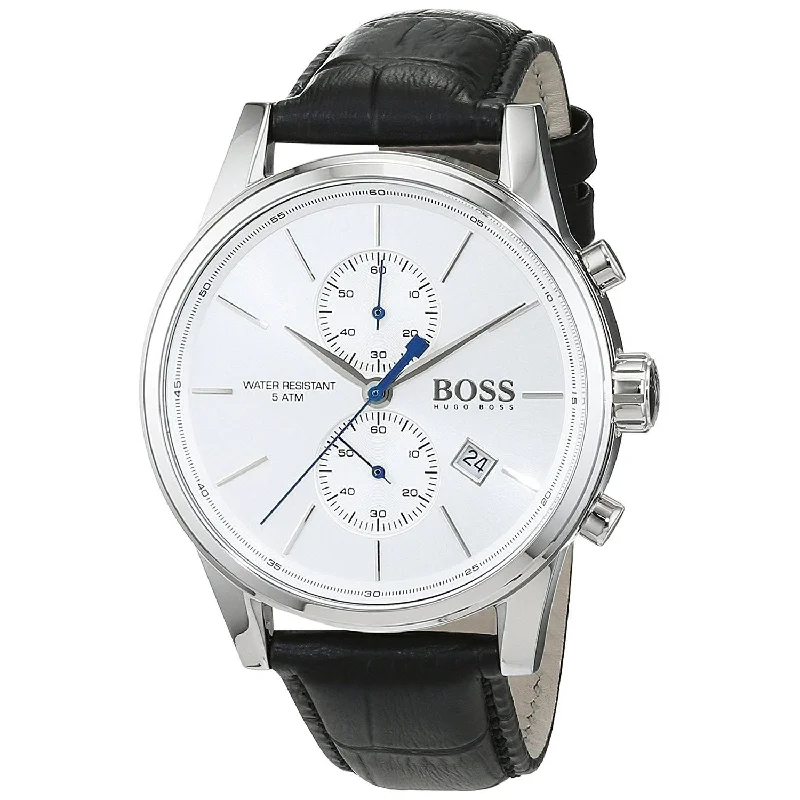 Men's Chronograph Watches with Classic Design-Hugo Boss Men's 1513282 Jet Chronograph Black Leather Watch