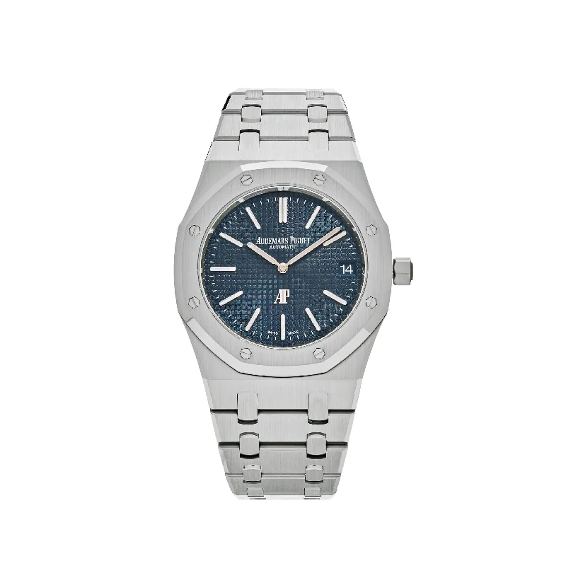 Men's Audemars Piguet Casual Wear Design Watches-Audemars Piguet Royal Oak 16202ST.OO.1240ST.02 'Jumbo' Extra-Thin Stainless Steel Blue Dial (2025)