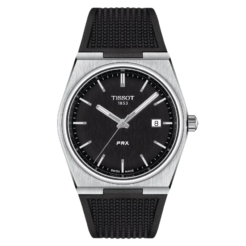 Women's Heritage Watches for Fitness Tracking-Tissot T-Classic PRX Black Dial Men 40mm T1374101705100
