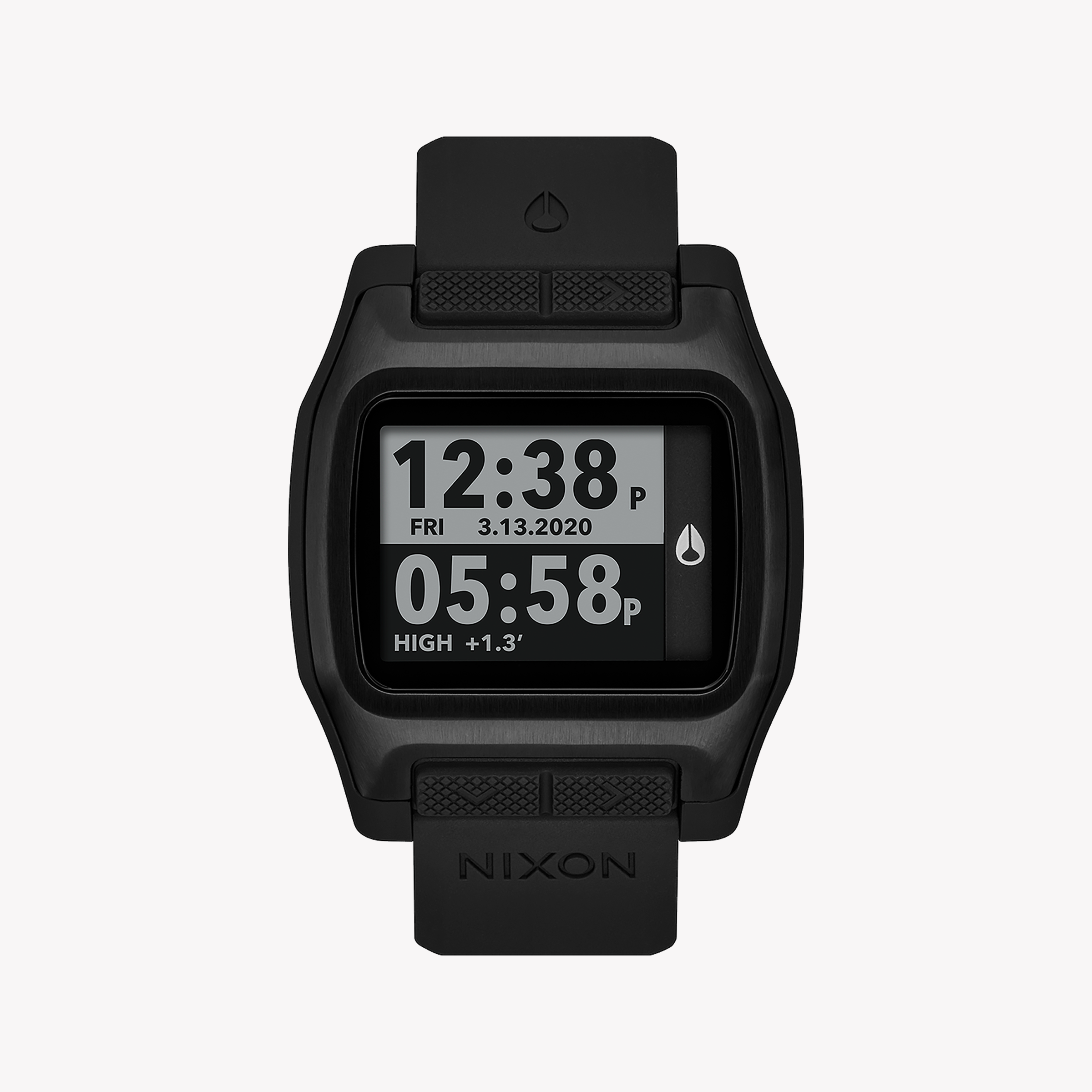Men's Digital Watches with GPS Navigation-Nixon Men's Black Rubber Watch, Digital Display | A1308-001