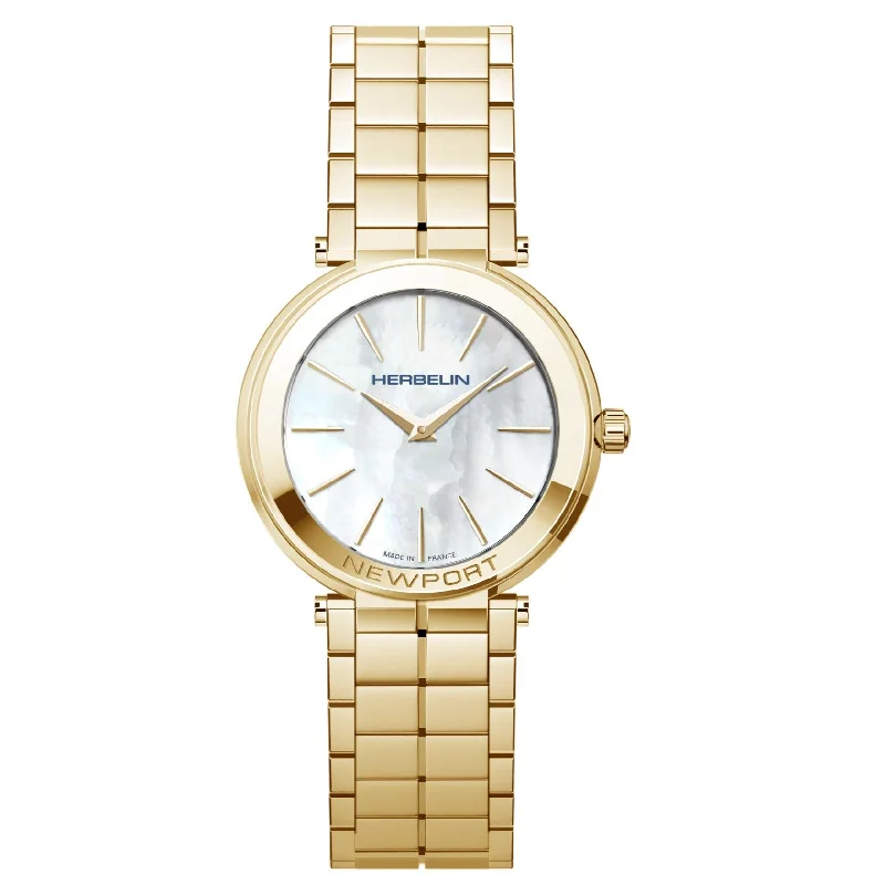 Herbelin Newport Slim Ladies Gold Watch 16922/BP19