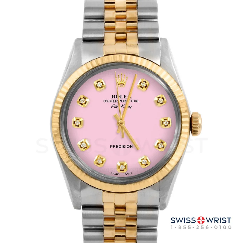 men's Rolex watches with moonphase display -​Rolex Air King 34mm | 5500-TT-PNK-DIA-AM-FLT-JBL