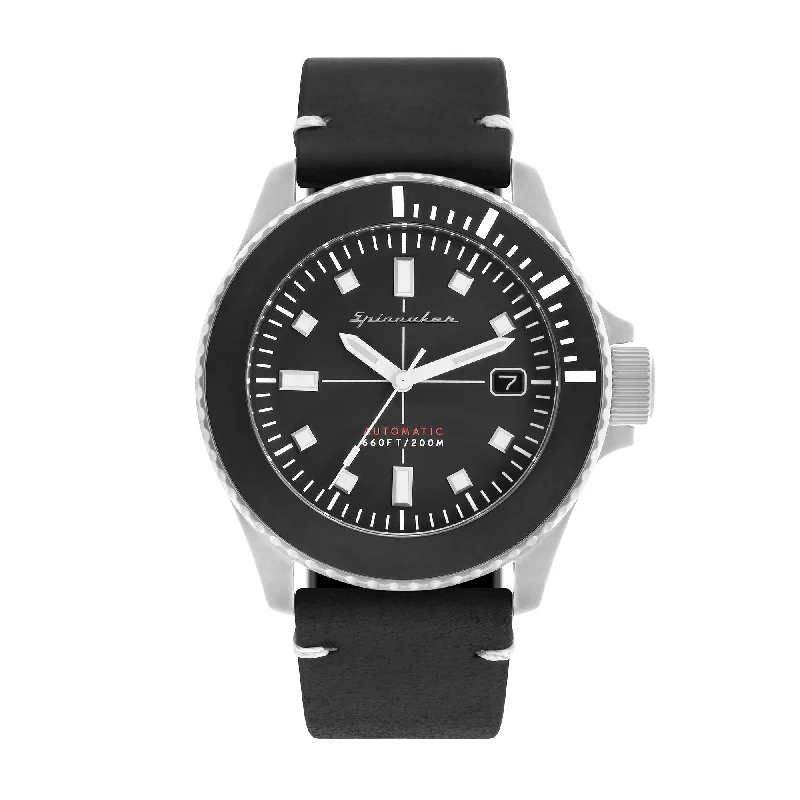 Men's Oval Case Design Dress Watches for Elegant Design-Spinnaker Men's Black Spence Watch SP-5063-01