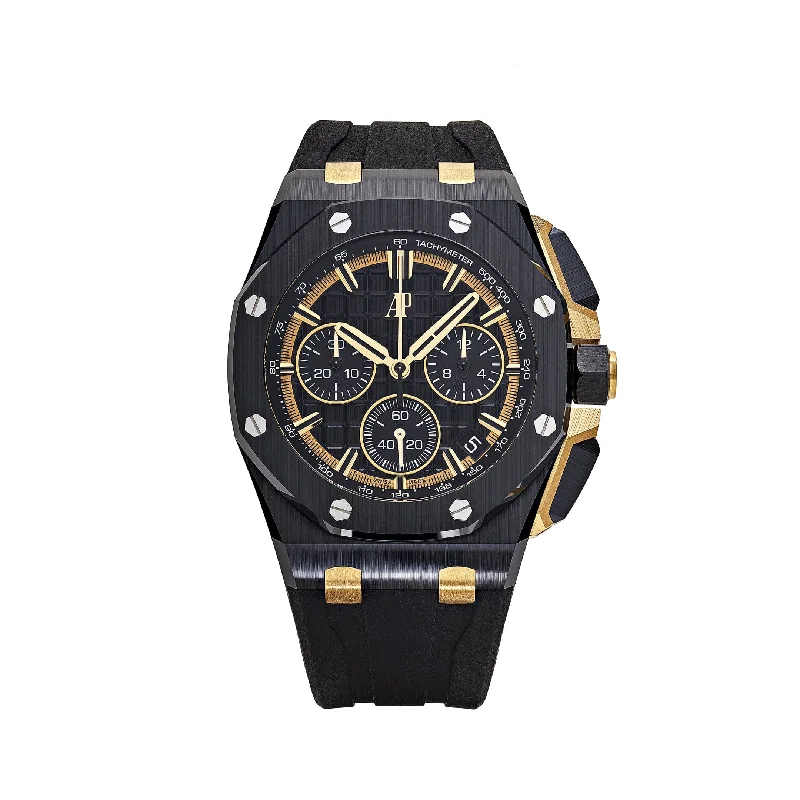Men's Audemars Piguet Royal Oak Concept Watches-Audemars Piguet Royal Oak Offshore 26420CE.OO.A127CR.01 Chronograph Black Ceramic Yellow Gold Black Dial