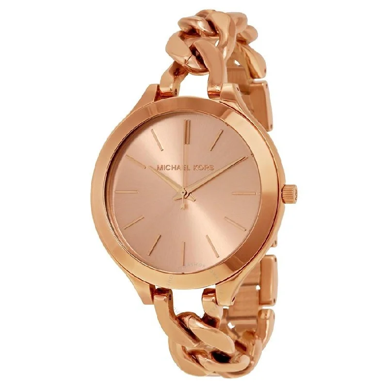 Women's Chronograph Watches for Timeless Style-Michael Kors Women's MK3223 Slim Runway Rose-Tone Stainless Steel Watch