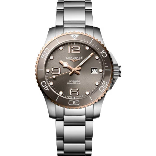 Women's Pilot Watches with Sophisticated Style Inspiration-Longines Hydroconquest Sunray Grey Dial Men 39mm