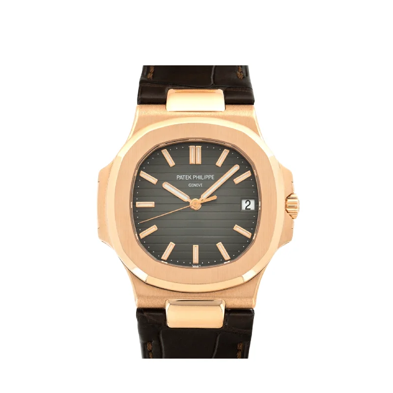 Men's Patek Philippe Watches for Radio Communication-Patek Philippe Nautilus 5711R-001 Rose Gold  Brown Dial