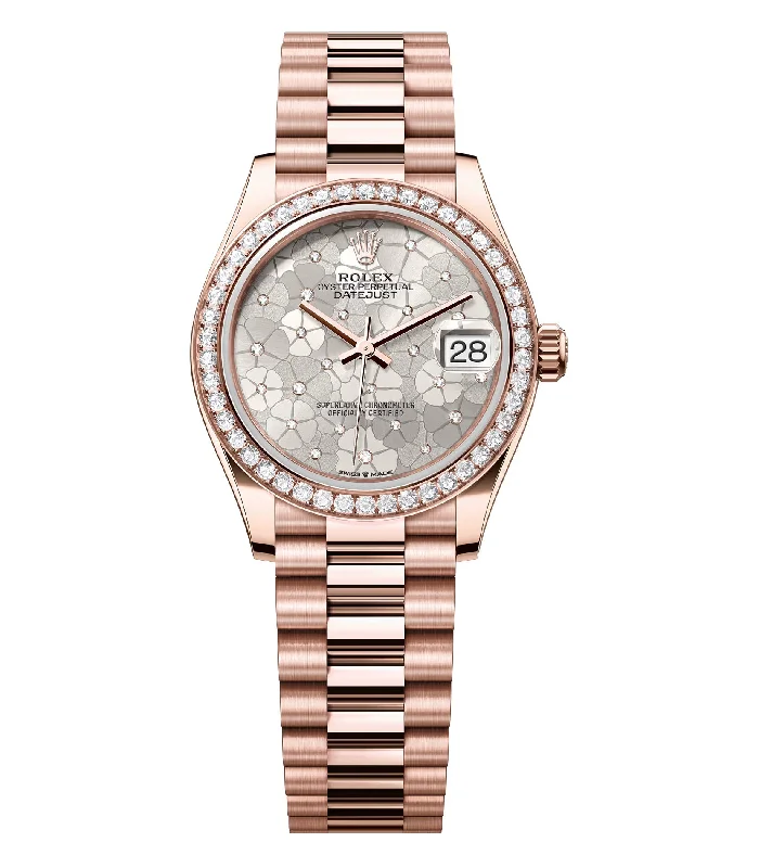 Rolex Explorer II 226570 men's watch hands-on review -31mm 18k Everose Gold Diamond Bezel Silver Floral Motif Diamond Dial