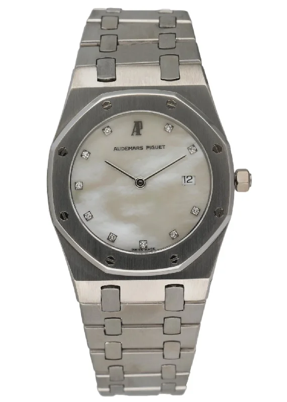 Men's Audemars Piguet Engagement Design Watches-Audemars Piguet 56175PT Royal Oak MOP Dial Platinum Ladies Watch