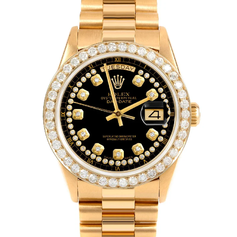 best men's Rolex watches for collectors -​Rolex Day-Date 36mm | 18238-BLK-STRD-25CT-PRS