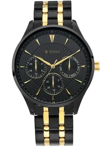 Men's Chronograph Watches for Special Occasions-Titan Regalia Opulent Stainless Steel Watch Np90127Km01