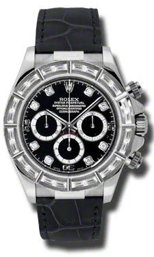 men's Rolex watches with luminous hands -​Rolex - Daytona White Gold - Diamond Bezel