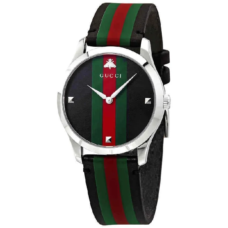 Men's Chronograph Watches with Water Resistance-Gucci Men's YA1264079 G-Timeless Multicolored Leather Watch