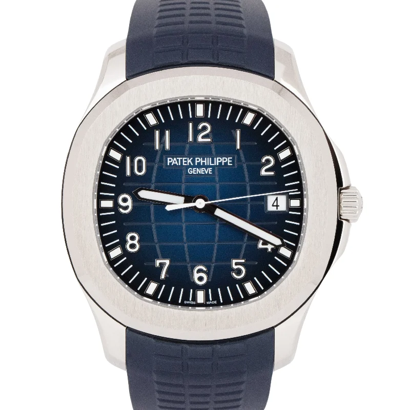 Women's Patek Philippe Fashionable Design Watches-NEW 2024 PAPERS Patek Philippe Aquanaut Blue White Gold 42.2mm 5168G-001 BOX