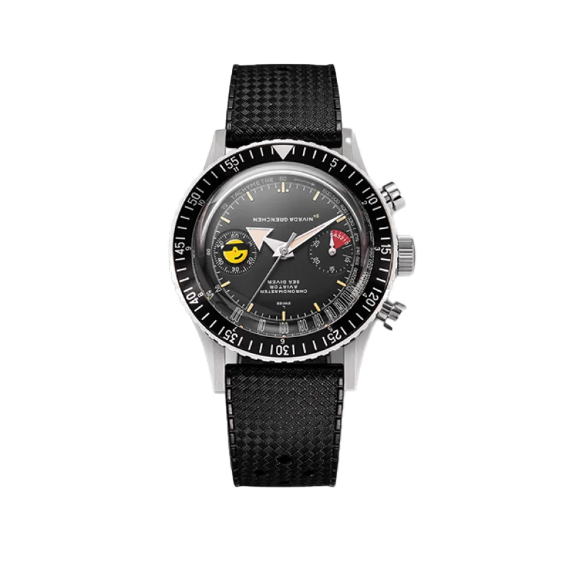 Women's Chronograph Watches for Customization-Nivada Grenchen x Time+Tide x seconde/seconde/ ChaosMaster "Smiley" Limited Edition