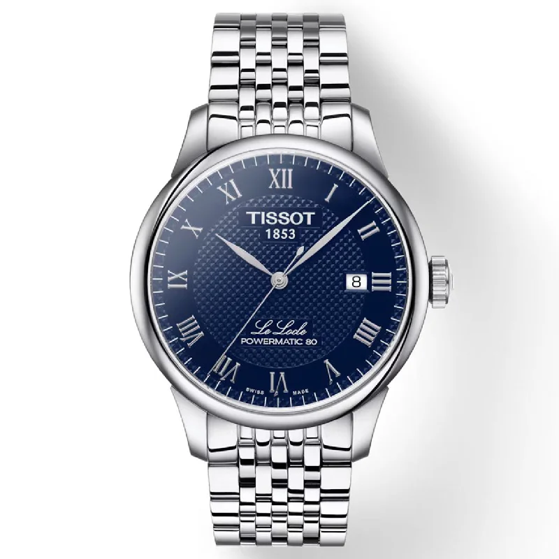 Women's Heritage Watches with Dual Time Zones-Tissot T-Classic Blue Dial Men 39.3mm