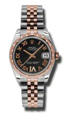 Luxury men's Rolex watches suitable for formal occasions -Rolex - Datejust 31mm - Steel and Pink Gold - 24 Diamond Bezel