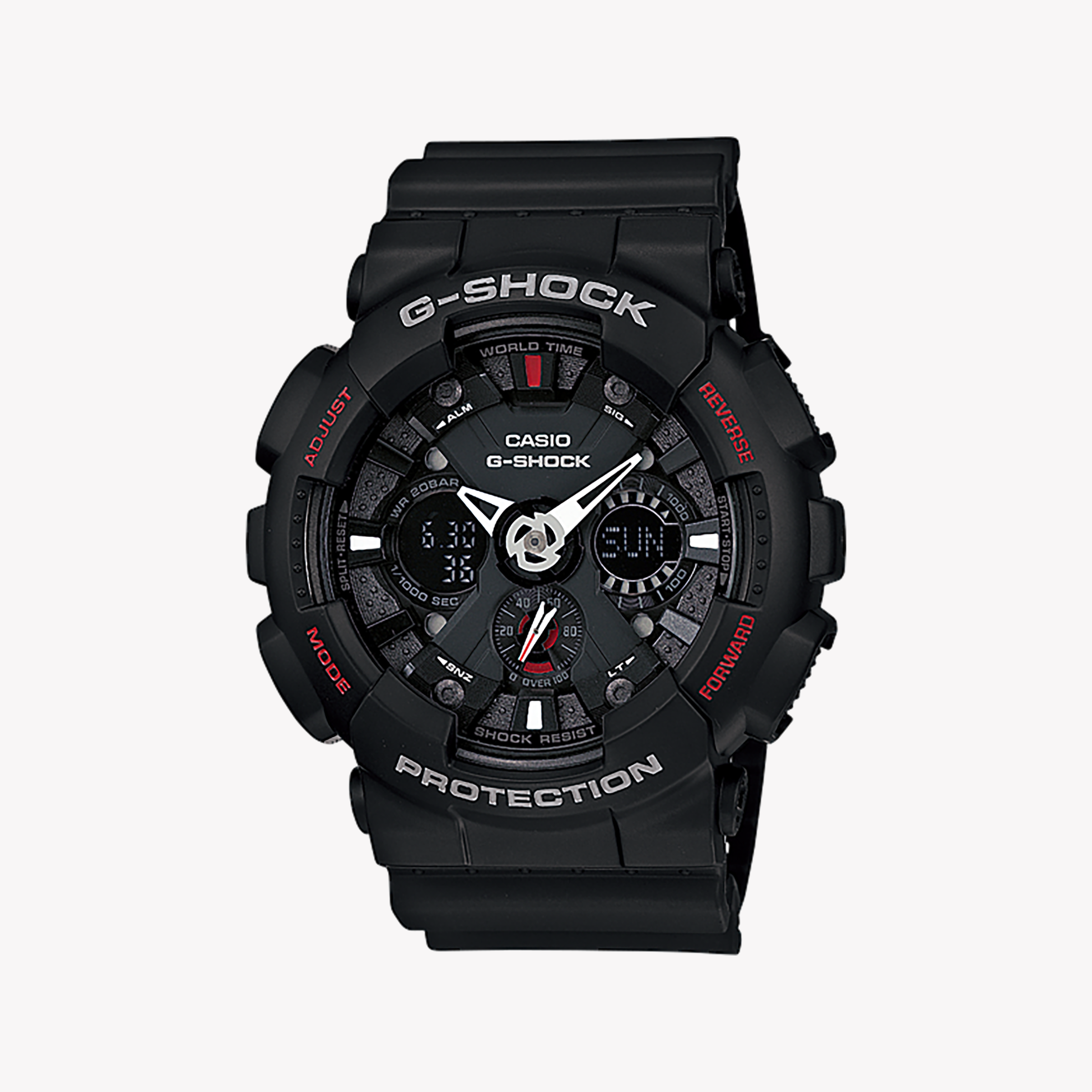 Men's Digital Watches for Fitness Tracking-CASIO G-SHOCK GA-120-1A ADVENTURE SEAL - MEN'S BOLD BLACK RESIN WATCH