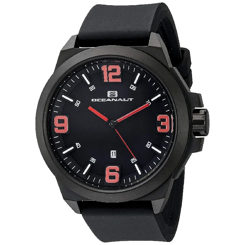 Men's Chronograph Watches for Understated Elegance-Oceanaut Men's OC7113 Armada Black Rubber Watch