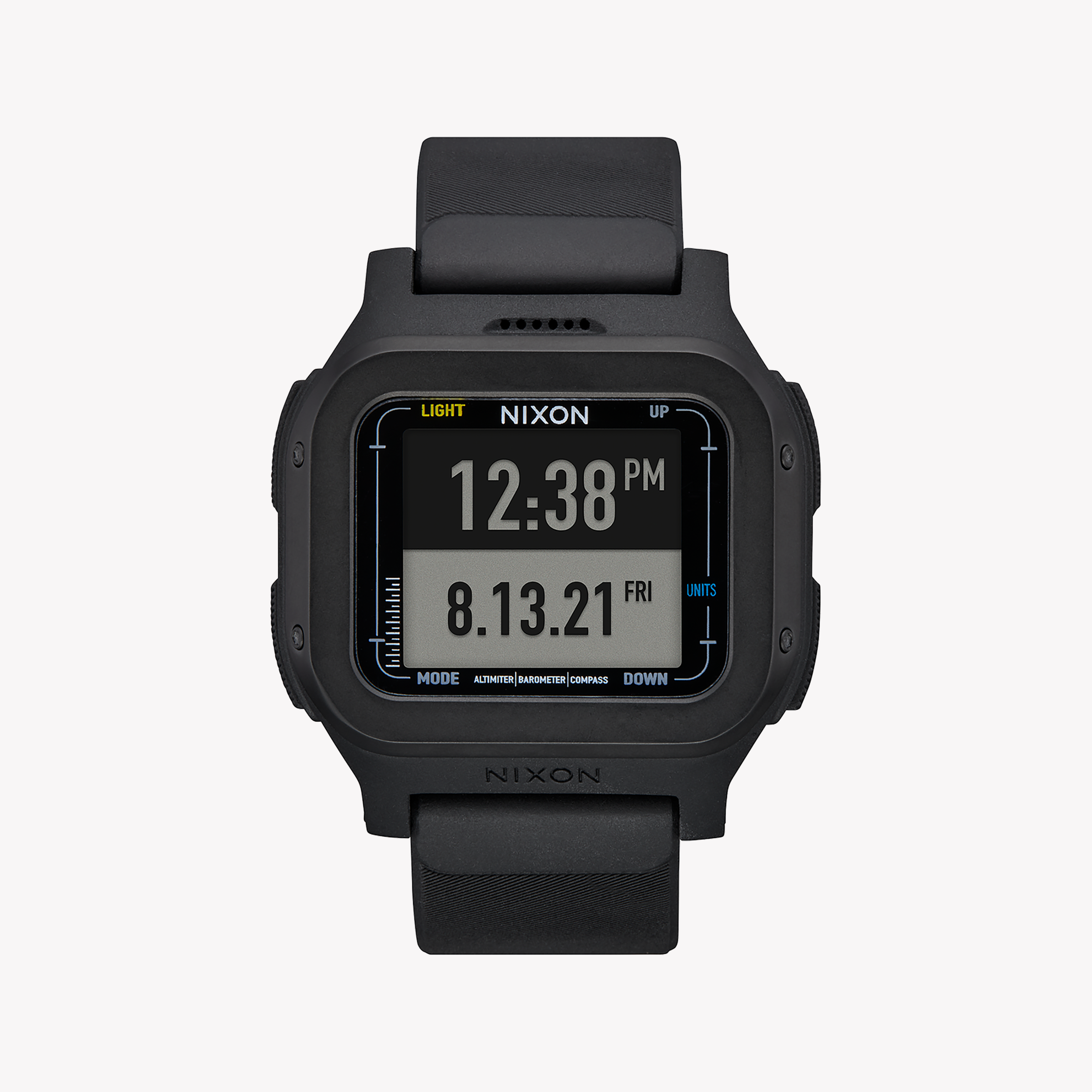 Men's Digital Watches for Military Personnel-Nixon Men's Black Silicone Watch, Digital Display | A1324-001