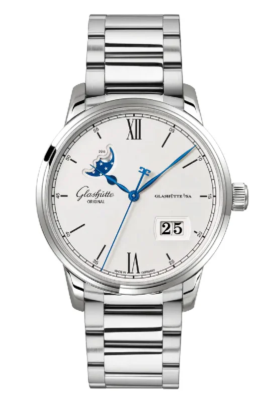 Men's New Year's Eve Style Dress Watches for Countdown Parties-Glashütte Original Senator Excellence Panorama Date Moon Phase 1-36-04-01-02-71