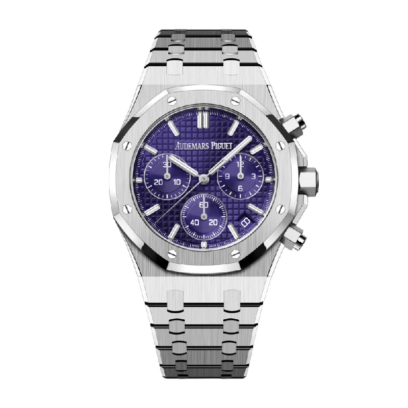 Men's Audemars Piguet Monogrammed Design Watches-Audemars Piguet Royal Oak 26240BC.OO.1320BC.01 Chronograph 'Domaine de Murtoli Special Edition' White Gold Purple Dial