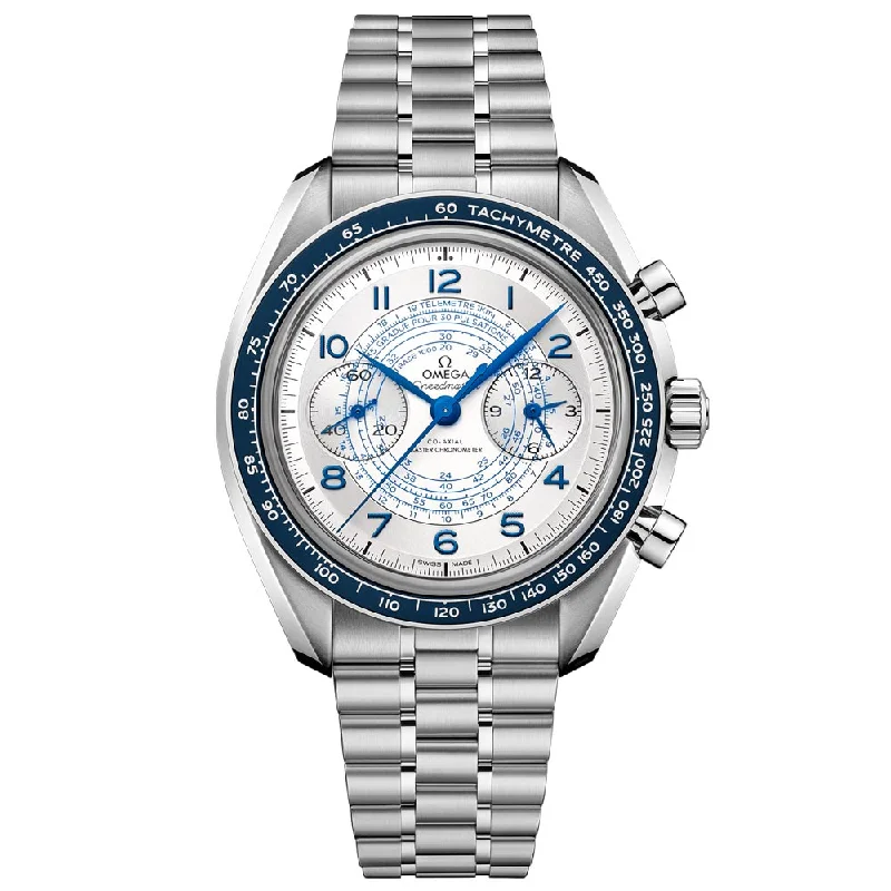 Women's Chronograph Watches for Understated Elegance-OMEGA Speedmaster Chronoscope Chronograph 43mm Silver Dial Manual Wound Gents Watch 32930435102001