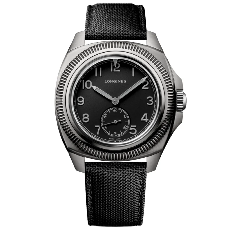 Women's Pilot Watches for UV Protection-Longines Pilot Majetek Pioneer Edition Black Matt Dial Men 43mm