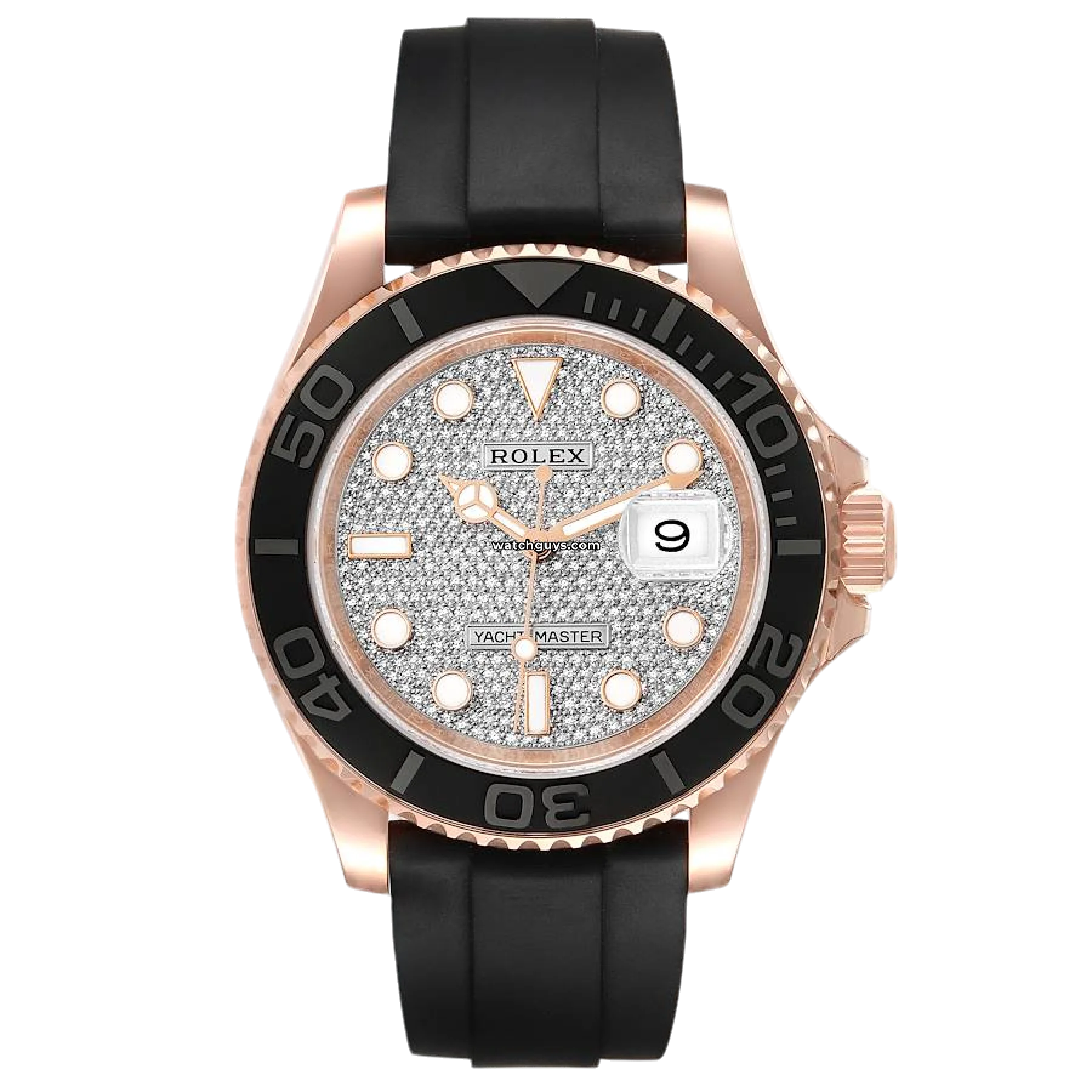 Women's Rolex Holiday Season Design Watches-Rolex Yacht-Master 116655 Diamond Pave Oysterflex